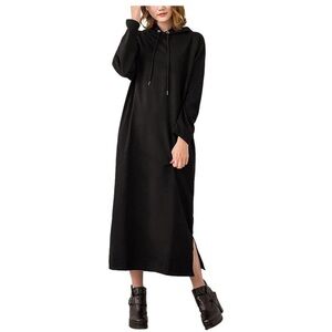Elegant Black Hoodie Dress